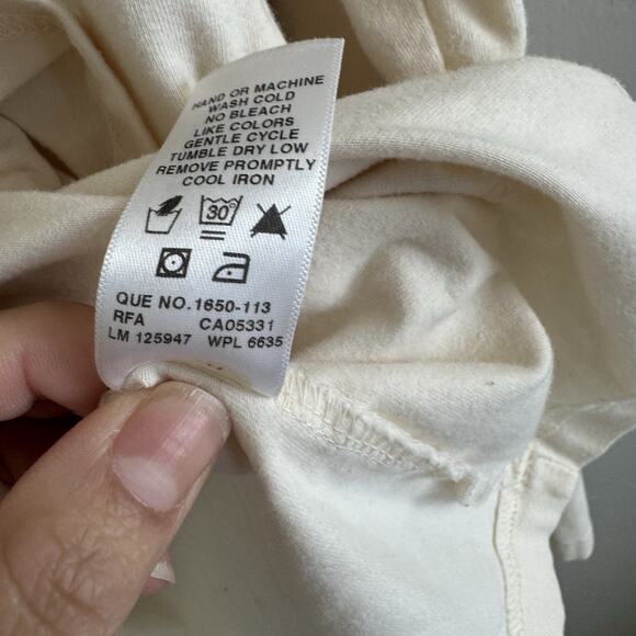 WoolRich Long Sleeve Crew Neck T-Shirt Woman’s Size M Ivory Cream Off White - Picture 7 of 10